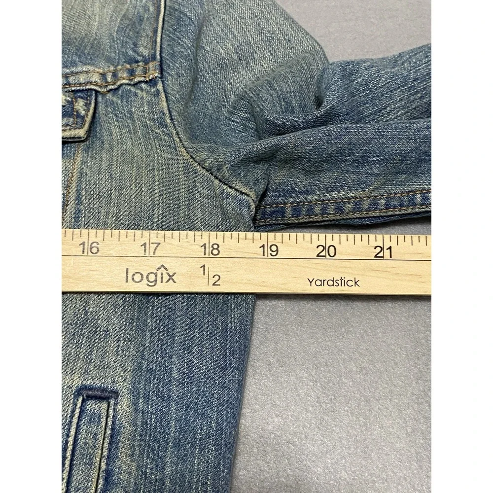 Levi's Trucker Boyfriend Jacket Women's Medium Distressed Blue Denim‎